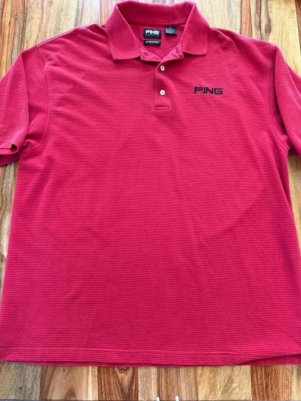 Y2K Ping Golf Polo Shirt Size XL Red Striped Dry Fiber Dynamics